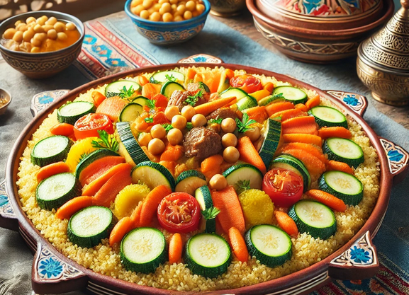 Couscous traditionnel aux légumes et viande