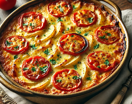 Gratin de pommes de terre et tomates