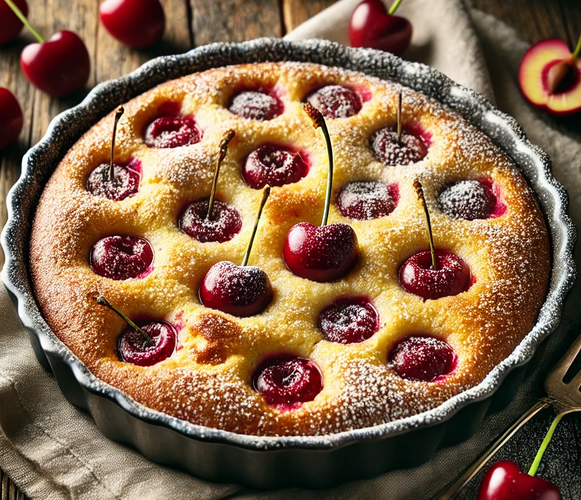 Clafoutis aux cerises facile | Recette maison moelleuse