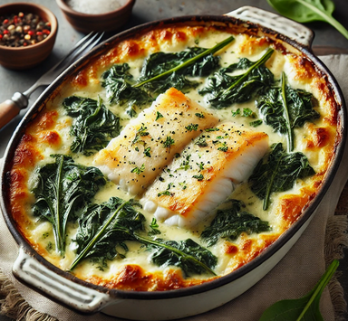 Recette facile - Gratin de Poisson et Épinards