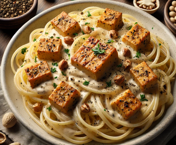 Recette facile - Pâtes à la Carbonara Vegan