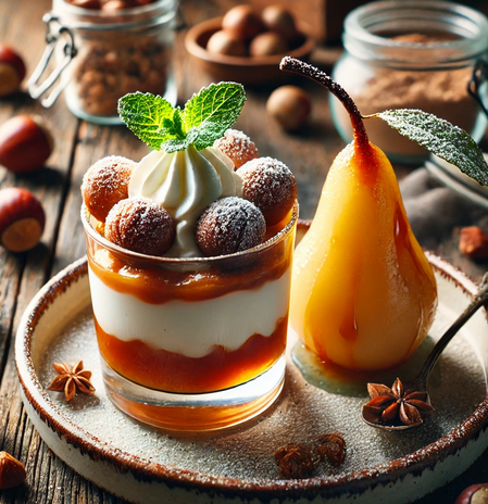 Poires Caramélisées à la Mousse de Marrons