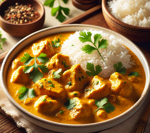 Recette gourmande - Poulet au Curry et Coco