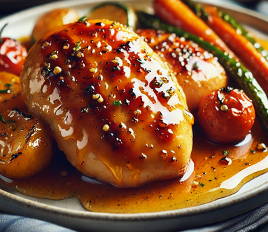 Recette gourmande - Poulet au Miel et à la Moutarde