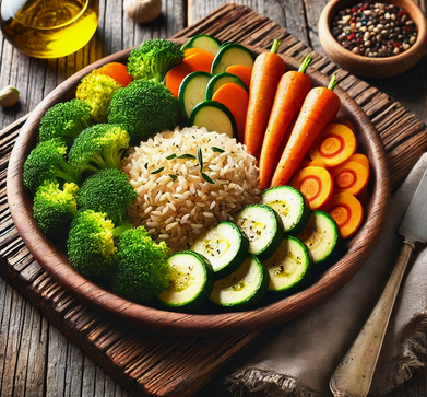 Recette santé - Riz Complet aux Légumes Vapeur