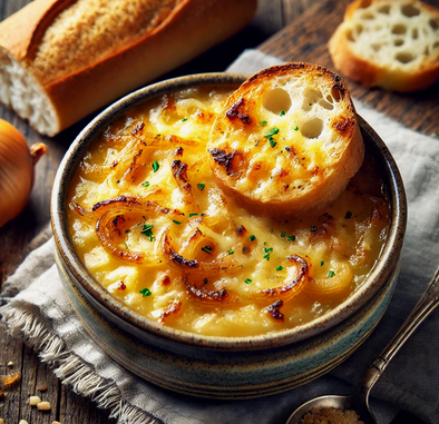Recette facile - Soupe à l'Oignon Gratinée