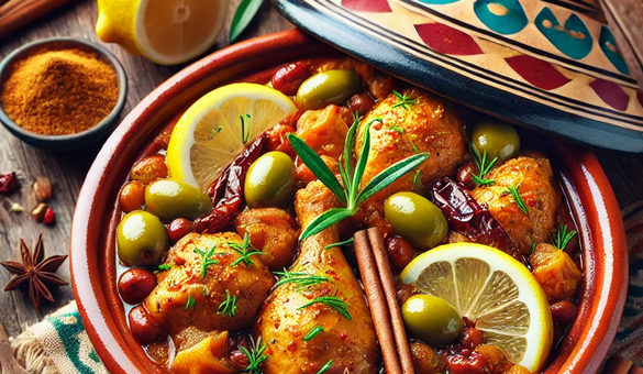 Recette mijotée - Tajine de Poulet aux Citrons Confits